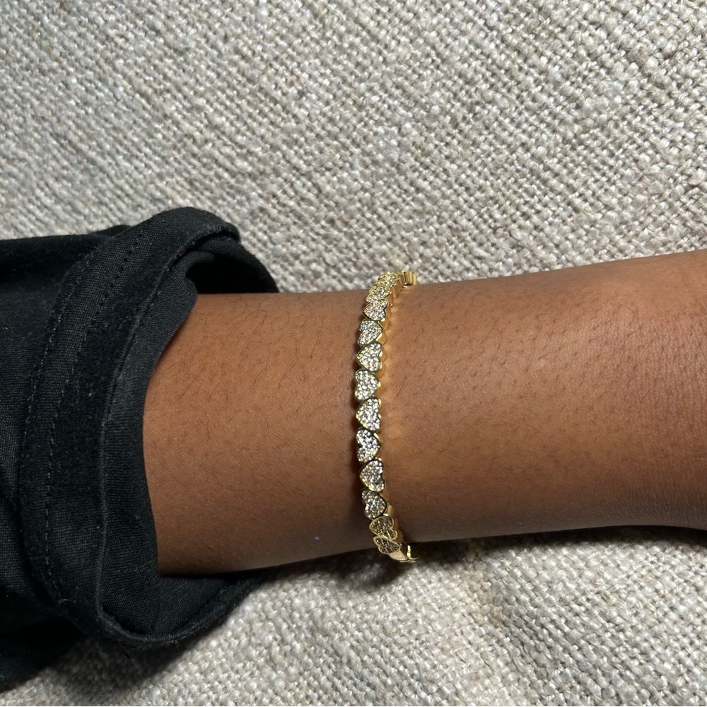 Elegant Gold and Silver Heart Bracelet